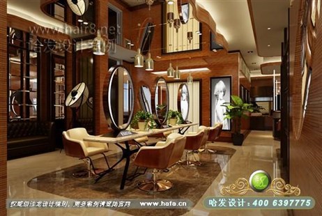 江苏省常州市结合低调奢华复古美发店装修案例美发店装修案例