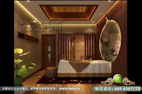 江苏省无锡市丝丽禾美容美发美容空间大面积的软包和配饰浑然一体，舒适静谧。美容院装修设计案例案例美容院装潢案例