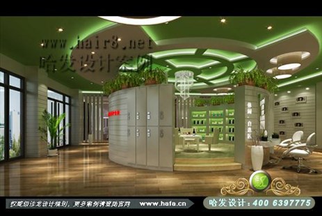 山东省青岛市自然的色彩、时尚的纹理美发店装修设计案例