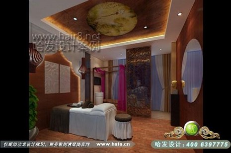 广东省中山市中山市潮流至上美业大胆的设计手法，平衡开放空间和封闭内部空间，打造轻柔空间。美容院装修设计案例美容院设计案例