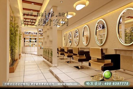安徽省六安市温馨时尚、清新自然美发店装修设计案例