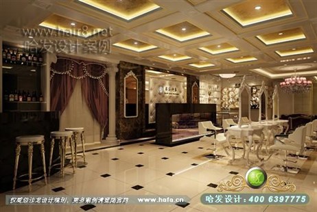 广西省南宁市奢华欧式，高贵大气理发店装修案例理发店装修案例