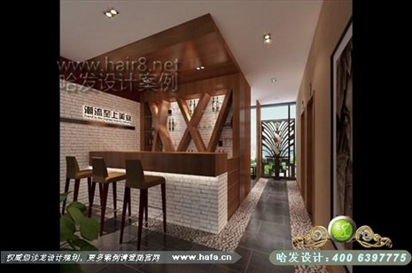 广东省中山市中山市潮流至上美业大胆的设计手法，平衡开放空间和封闭内部空间，打造轻柔空间。美容院装修设计案例美容院设计案例