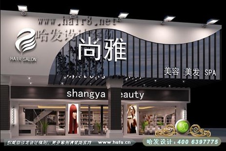 上海市浦东区果断、干练之黑白美发店装修案例