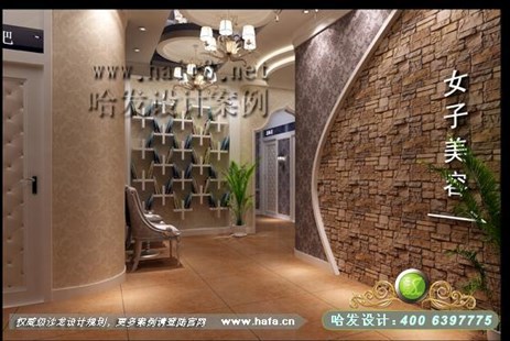 新疆省乌鲁木齐市咖啡色之复古、造型之现代时尚美容院装修案例