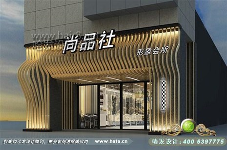 江苏省镇江市本案门头准确的体现沙龙的类别及本店的经营特色，反应整体企业管理的内涵。美发店装修设计案例