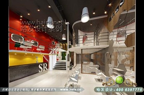 广东省深圳市本案局部设计线条有的柔美雅致，有的遒劲而富于节奏感。美发店装修案例